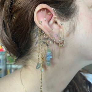 Elegant Gold ear jacket pair